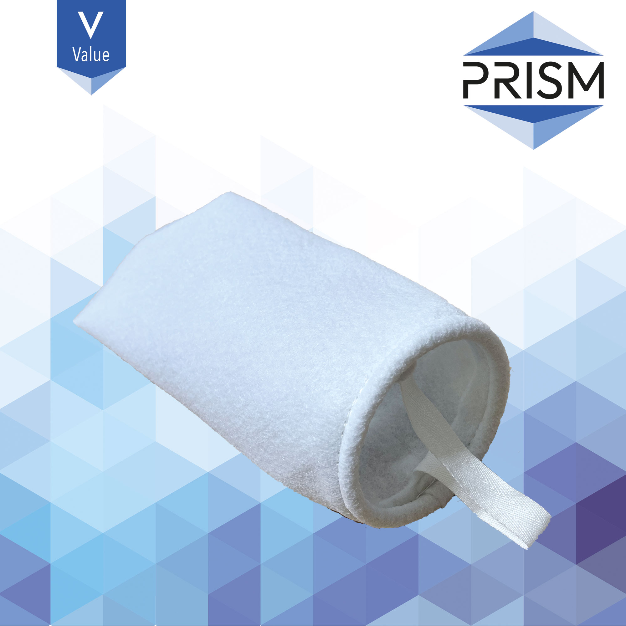 FB-PL-100-4x14-V    PRISM VALUE RANGE :  Bag Polyester 100 micron Size 4 Polypropylene Neck Ring