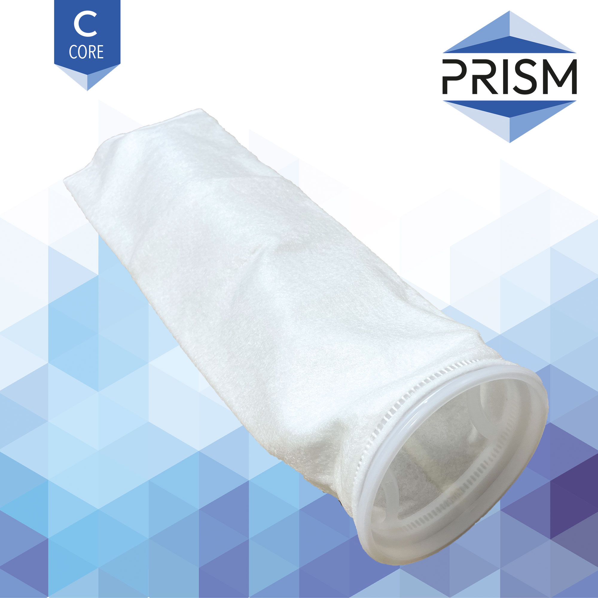 FB-PL-200-7x32-C    PRISM CORE RANGE :  Bag Polyester Filter 200 micron Size 2 Polypropylene Flanged Neck