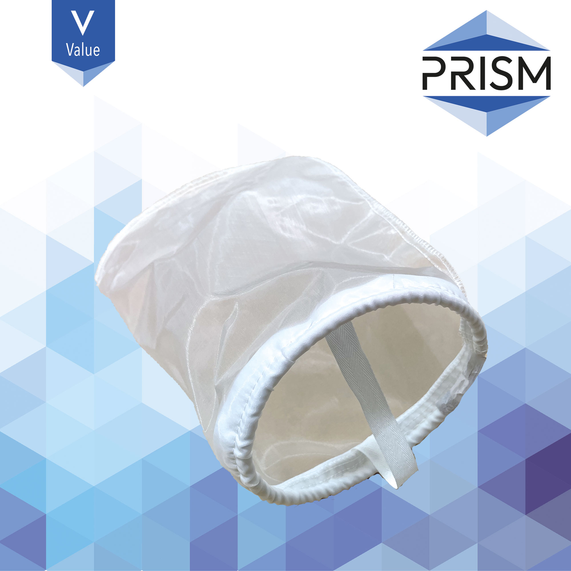 FB-NY-100-7x16-V    PRISM VALUE RANGE :  Bag Nylon 100 micron Size 1 Polypropylene Neck Ring