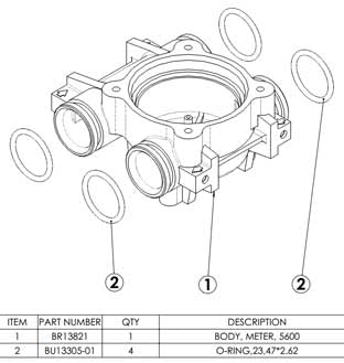 Fleck 24102 - Meter Body Assembly 3/4" | GAPS Water Treatment