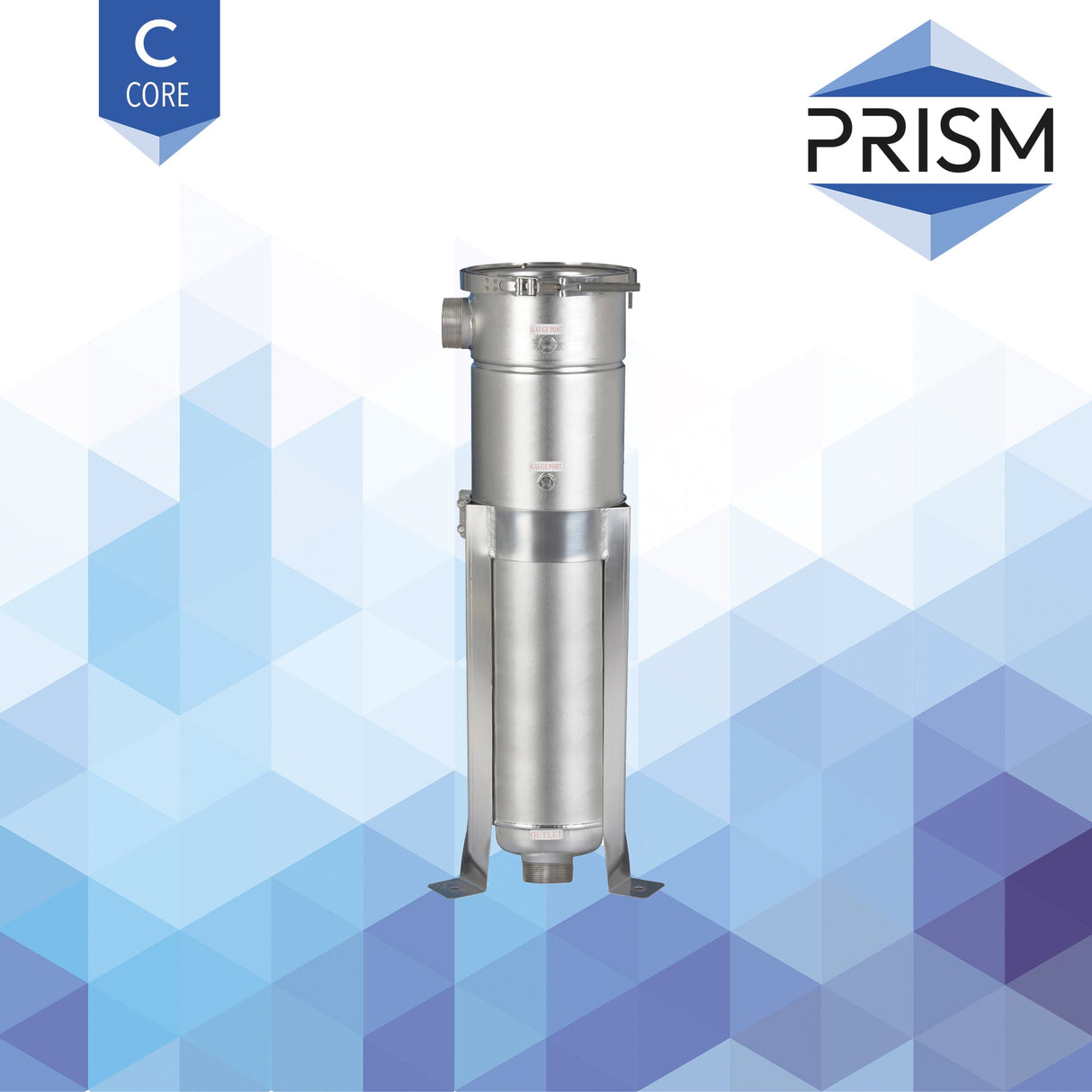 BH-SS-4x14-11/2-B-C  PRISM CORE RANGE : Bag Housing Stainless Steel 1 Round Size 4 1.5"BSPT-M