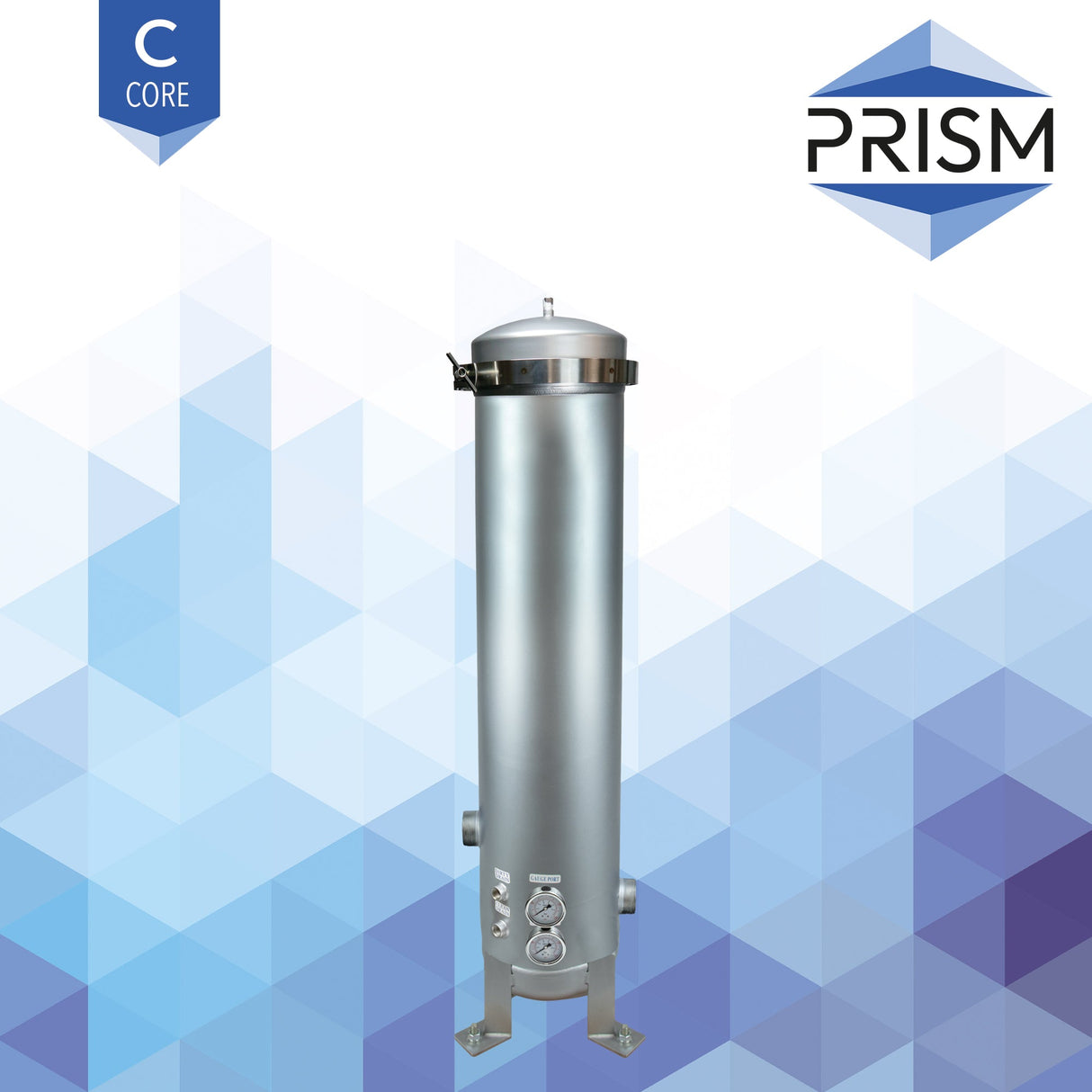 FH-SS-5R-40-2-B-C  PRISM CORE RANGE : 5 X 40" Filter Housing Stainless Steel 2" with Gauge Ports