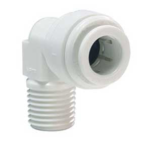 John Guest Fixed Elbow 1/4" Push Fit x 1/4" Thread White CI480822W | GAPS Water Treatment