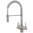 Acquapuro Milano 3 Way 3 Lever Tap Brushed Steel