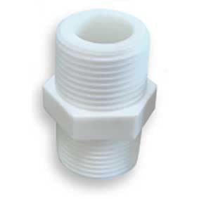 EFH-NIPPLE-1/2 : 1/2" Plastic Nipple NPT White