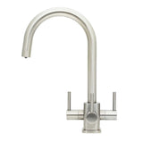 Acquapuro Verona SQ Square Body 3 Way 3 Lever Tap Brushed Steel